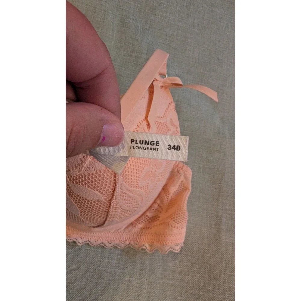 Aerie 34B Plunge Pink Pushup Bra NWT Adjustable Straps Underwire Padded